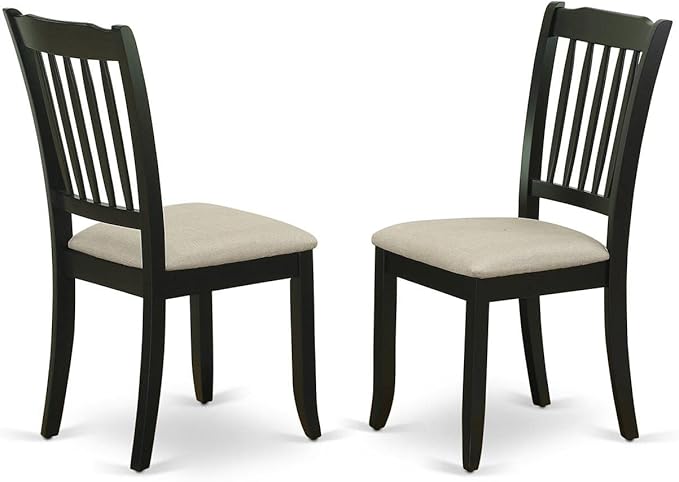 East West Furniture SHDA3-BLK-C 3 Piece Dining Table Set - Image 3