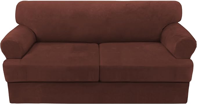 H.VERSAILTEX Sofa Cover 3 Piece T Cushion Sofa Slipcovers Thick Velvet Couch by HVERSAILTEX