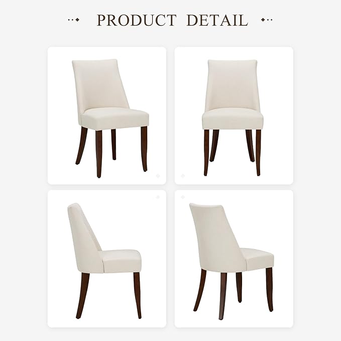 COLAMY Upholstered Dining Chairs Set of 6, Mid Century Modern Kitchen Chairs - Image 7