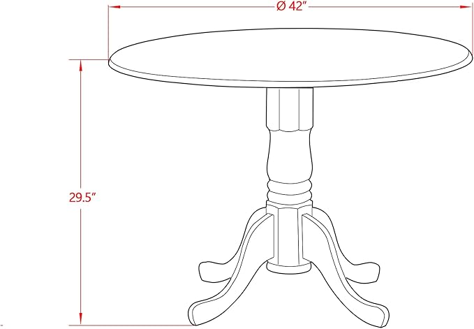 East West Furniture DMVA3-OAK-W 3 Piece Dinette Set - Image 6