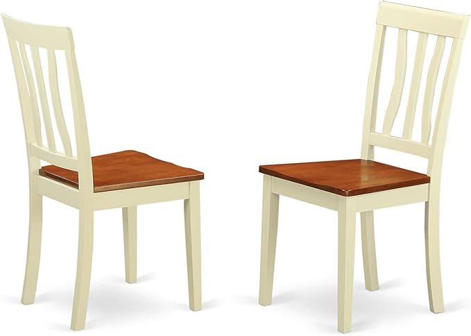 East West Furniture HLAN3-BMK-W 3 Piece Kitchen Table & Chairs Set Contains a - Image 3