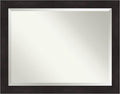 Amanti Art Brown Wall Mirror 36x46 Furniture Espresso Rectangle Bathroom Mirror by AmantiArt