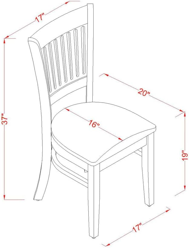 East West Furniture NDVA5-OAK-C 5 Piece Kitchen Table & Chairs Set Includes a - Image 13