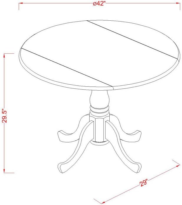East West Furniture DLAD5-LWH-LC 5 Piece Modern Dining Table Set Includes a - Image 7