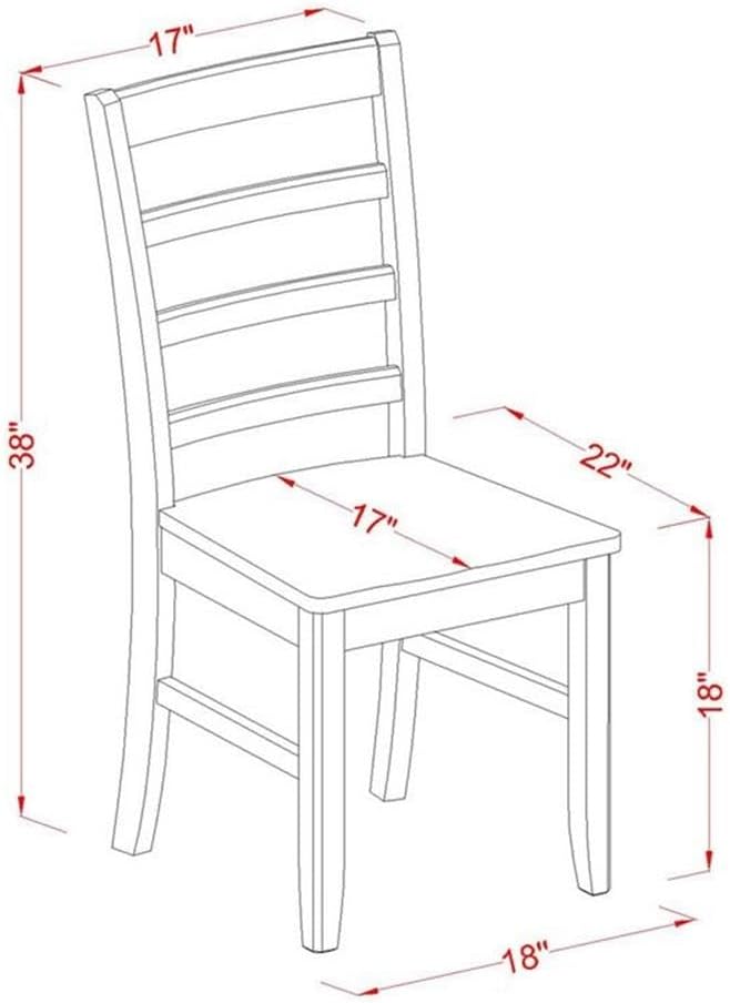 East West Furniture DOPF5-BCH-W 5 Piece Kitchen Table & Chairs Set Includes a - Image 6