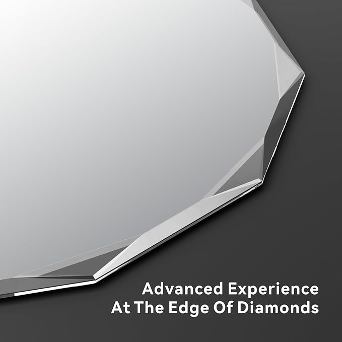 Single Beveled Edge Circle Mirror Frameless Wall Mount Bathroom Vanity Mirror - Image 4