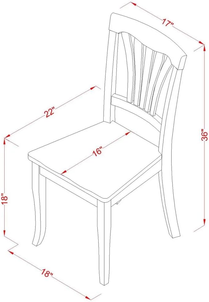 East West Furniture ANAV3-WHI-W 3 Piece Dinette Set - Image 7