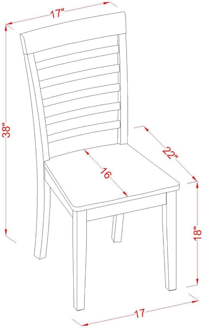 East West Furniture NOML3-MAH-W 3 Piece Dining Set Contains a Rectangle Dining - Image 5