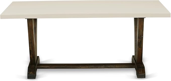 East West Furniture V727FO749-7 7 Piece Dining Table Set Consist of a Rectangle - Image 6