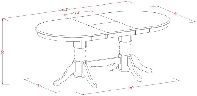East West Furniture VAKE7-LWH-W 7 Piece Dining Set Consist of an Oval Dining - Image 13