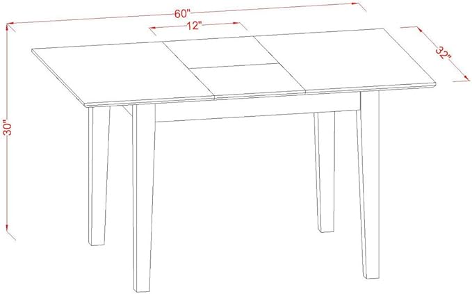 East West Furniture PSNO6C-MAH-C 6 Piece Dining Room Set Contains a Rectangle - Image 8