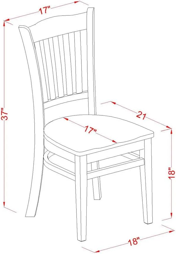 East West Furniture NDGR5-MAH-W 5 Piece Kitchen Table Set - Image 15