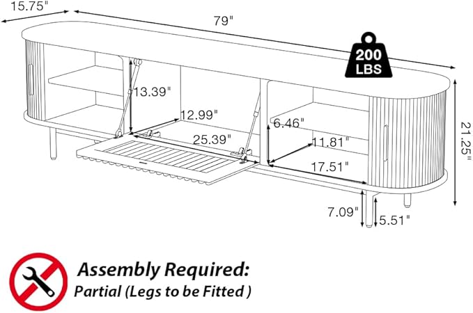 POVISON Sliding Tambour Door TV Stand - Image 6