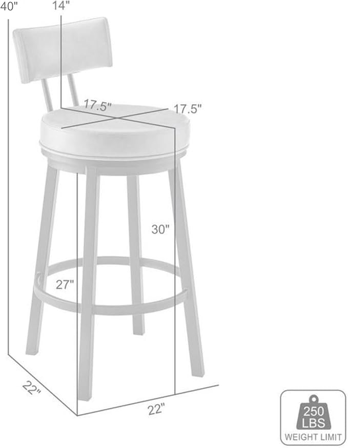 Armen Living Dalza Swivel Counter or Bar Stool in Mocha Finish - Image 3