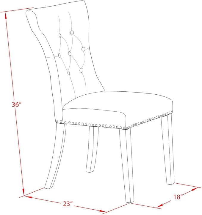 East West Furniture GAP2T35 Gallatin Modern Parson Chairs - Image 3