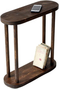 Oval Solid Wood Narrow Side Table, Slim End Table, Small Coffee Table by GENESISWOODESIGN