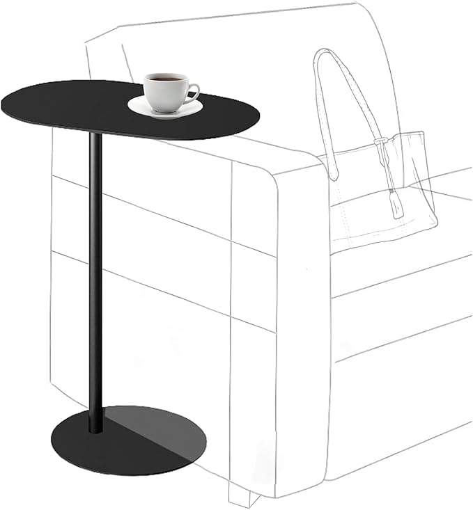 Modern Metal Side Table C Shaped End Table by Unknown