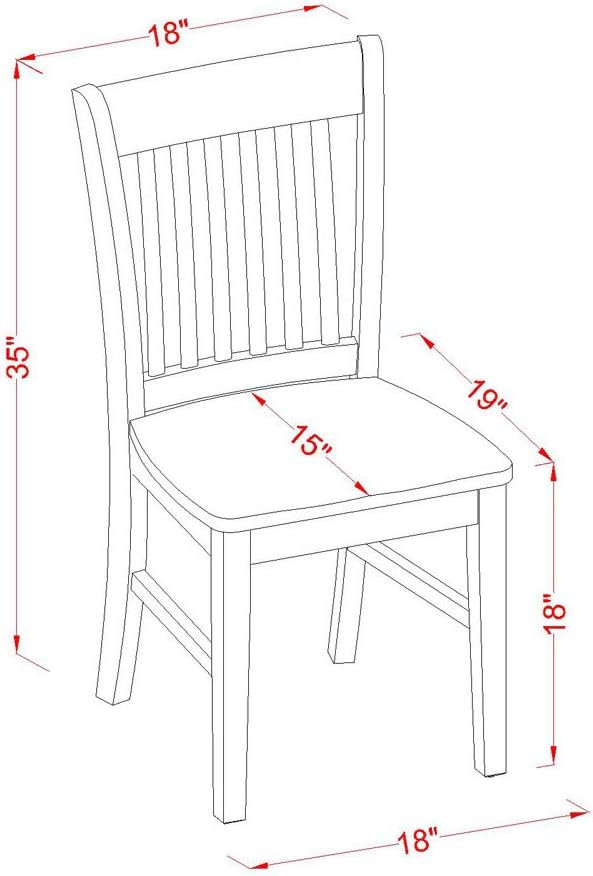East West Furniture HBNF5-MAH-W 5 Piece Kitchen Table Set - Image 7