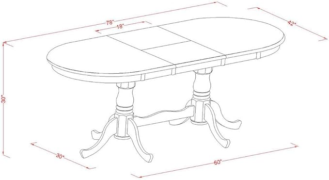 East West Furniture PLAV9-SBR-C 9 Piece Dining Table Set Includes an Oval - Image 6