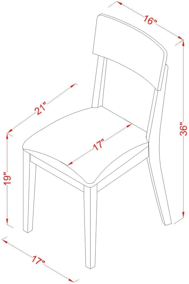 East West Furniture VAAD7-LWH-LC 7 Piece Dinette Set Consist of an Oval Dining - Image 11