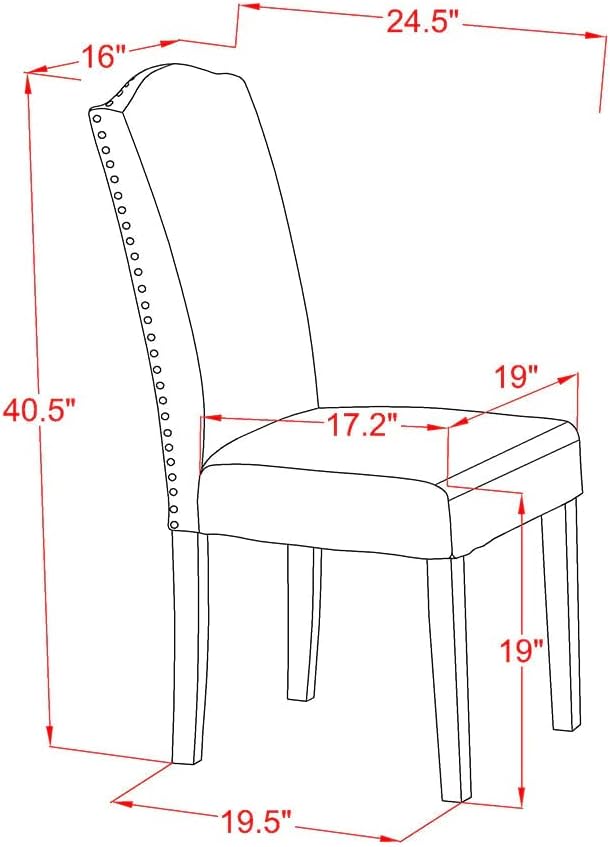 East West Furniture DOEN7-MAH-66 7 Piece Dining Table Set Consist of a - Image 15