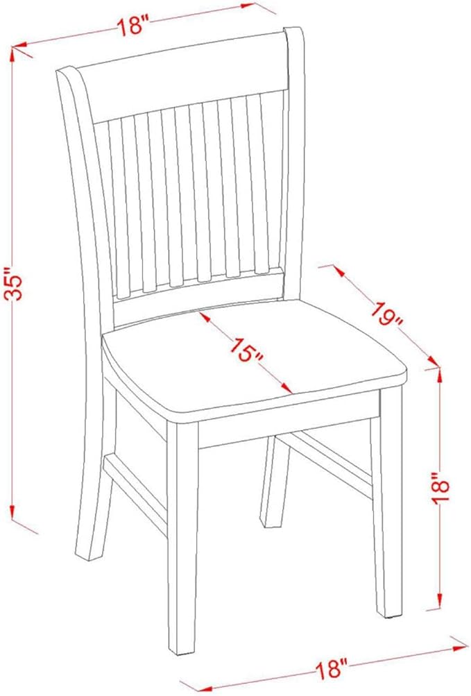 East West Furniture DLNO3-BCH-W 3 Piece Dining Room Table Set Contains a Round - Image 6