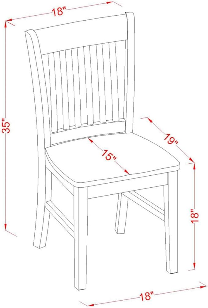 East West Furniture PSNO5C-MAH-W 5 Piece Kitchen Table & Chairs Set Includes a - Image 5