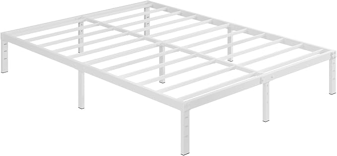 12 Inch White King Size Bed Frame, Heavy Duty King Size Platform Bed Frame - Image 8