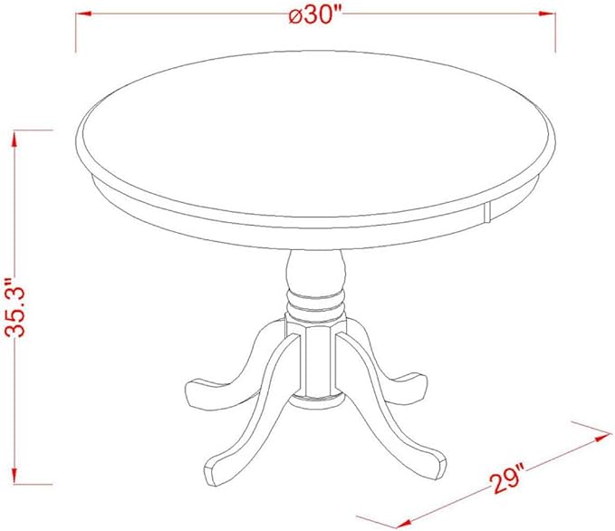 East West Furniture EDVN3-MAH-W 3 Piece Kitchen Counter Height Dining Table Set - Image 5