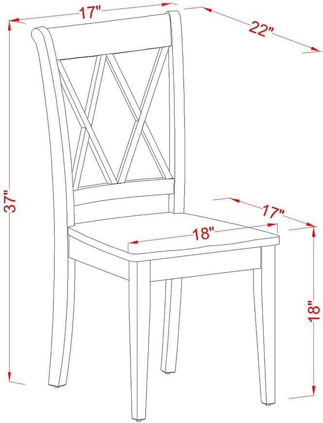 East West Furniture LGCL5-LWH-C 5 Piece Kitchen Table & Chairs Set Includes a - Image 13
