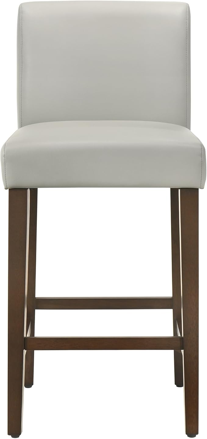 CHITA Counter Height Bar Stools Set of 2, PU Leather in Creamy Grey - Image 5