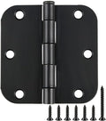 108 Pack Rounded Matte Black Door Hinges 3.5 Inch 5/8" Radius by TDCHINGES
