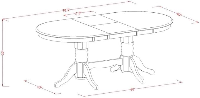 East West Furniture VAAS7-LWH-42 7 Piece Dining Table Set consists A Wooden - Image 13