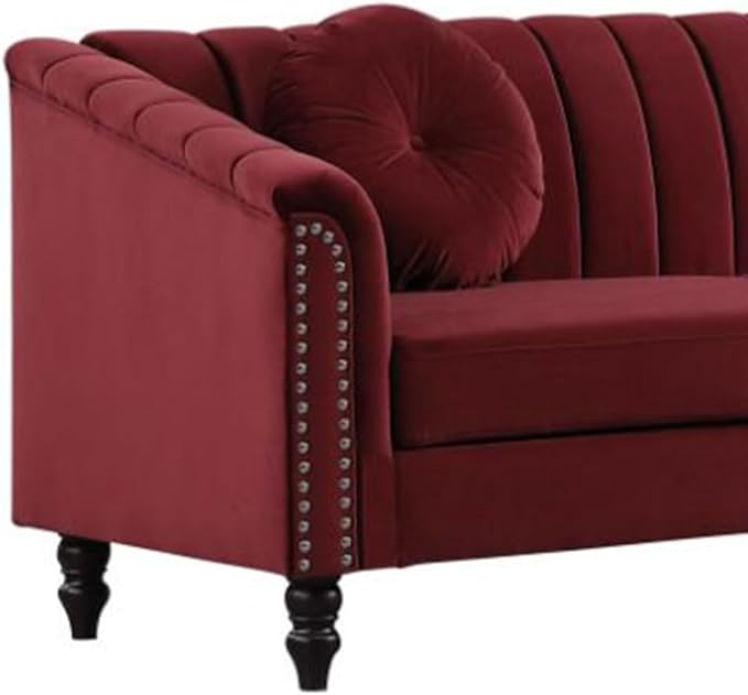 Sectional Sofa Set, Microfiber Chesterfield Upholstered Sofas Loveseat Couch - Image 7