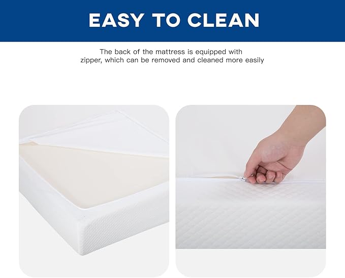 FDW | 6 Inch King Mattress | Medium Firm | Gel Memory Foam Mattress | White | - Image 7