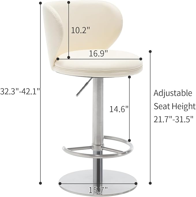 Stainless Steel Bar Stools, Grade Modern Leather Bar Chair - Image 2