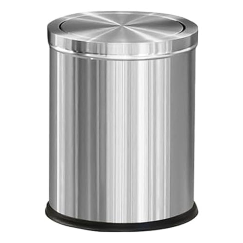 15L/4GAL Silver Stainless Steel Bathroom Garbage can, Bathroom Trash Can by LEASYLIFE