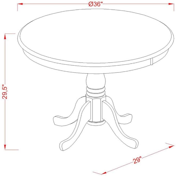 East West Furniture ANFL3-LWH-01 3 Piece Dining Room Furniture Set Contains a - Image 4