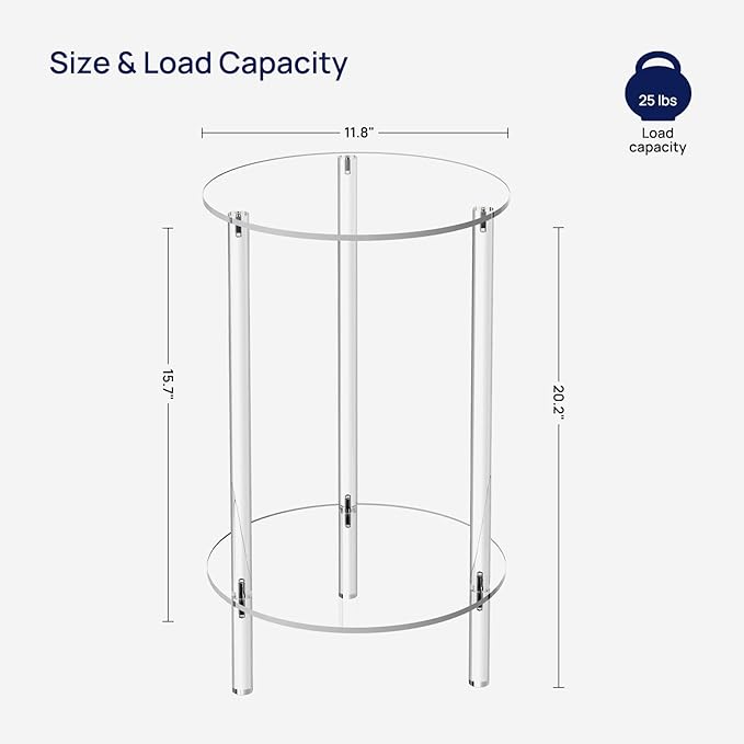 HMYHUM Acrylic Round Side Table - Image 3