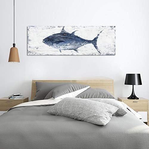 Yihui Arts Canvas Wall Art Hand Painted Abstract Tuna Fish Painting Modern - Image 6