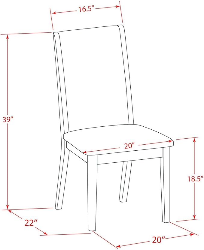 East West Furniture ANLA5-ABK-47 5 Piece Modern Dining Table Set Includes a - Image 5