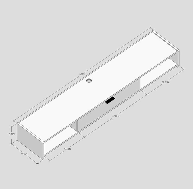 94'' Floating TV Stand, Wall Mounted TV Console, Floating TV Cabinet, Under TV - Image 6