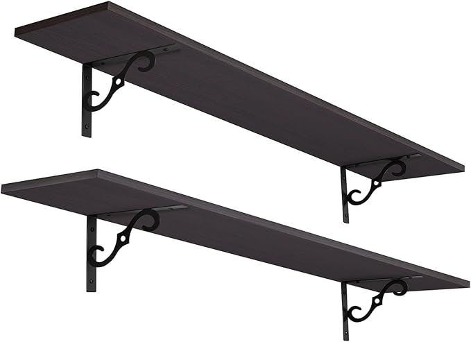 DINZI LVJ Long Wall Shelves, 55.1" Large Floating Shelves Set of 2, Wide by DINZILVJ