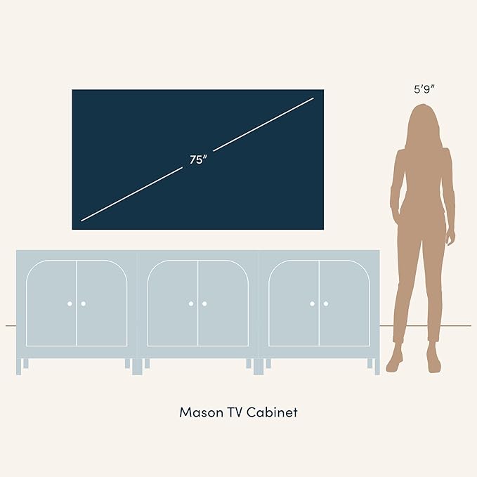 Nathan James Mason Modern Farmhouse TV Stand, Free Standing Accent Sideboard - Image 9