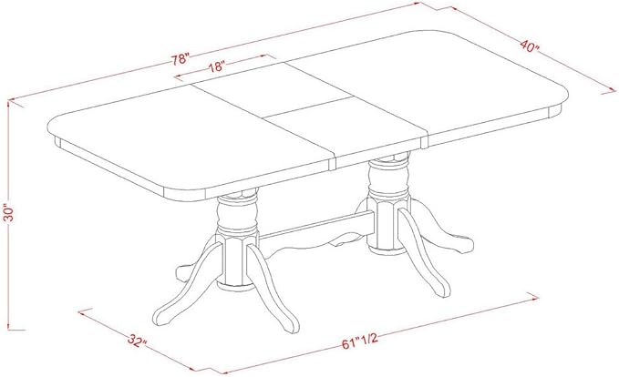 East West Furniture NANA5-SBR-C 5 Piece Dining Room Furniture Set Includes a - Image 7