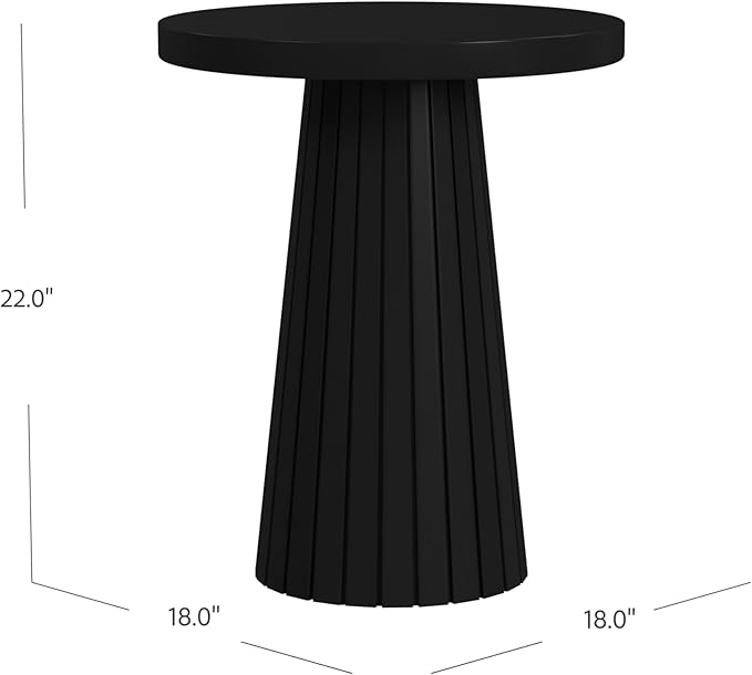 HomePop Black Mango Wood End/Side Round Table - Image 3