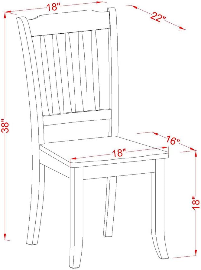 East West Furniture NODA5-MAH-C 5 Piece Dining Table Set - Image 14