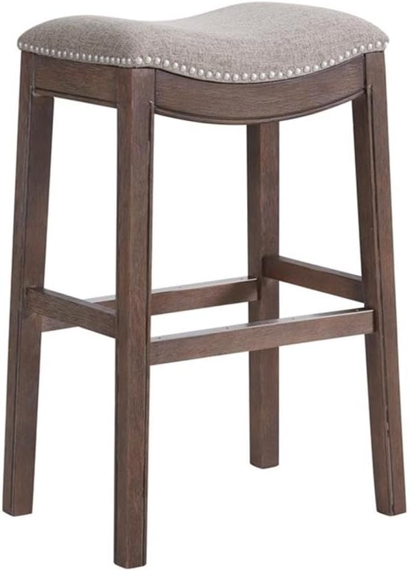 Alaterre Furniture Williston Bar Height Stool, Dark Brown, Solid Rubberwood - Image 4
