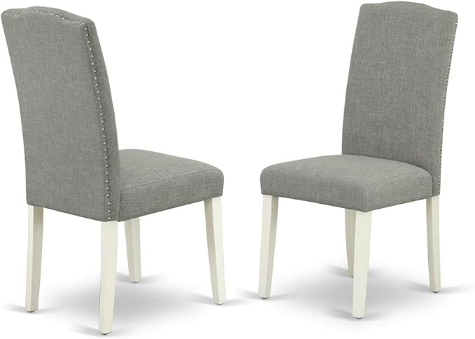 East West Furniture DLEN3-LWH-06 3 Piece Modern Dining Table Set Contains a - Image 3