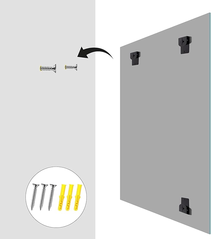 KOCUUY Large Frameless Mirror, 55x36 Inch Rectangle Bathroom Vanity Mirror - Image 8